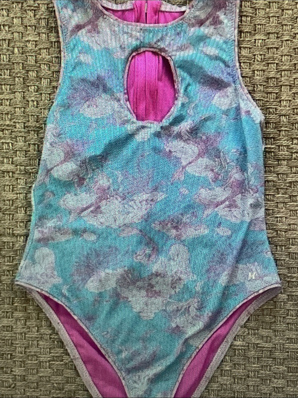 Hurley Girls One-Piece Swimsuit in Aqua and Pink